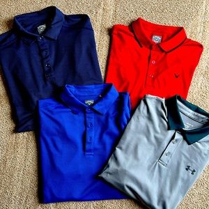 Men’s golf shirts.
